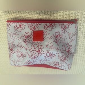 Beautiful Floral Red and Baby Blue Cosmetic Bag